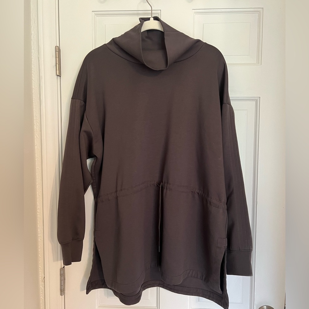 Athleta Allure cinch sweatshirt woman’s plus size 1x shale brown gray euc - Picture 4 of 6